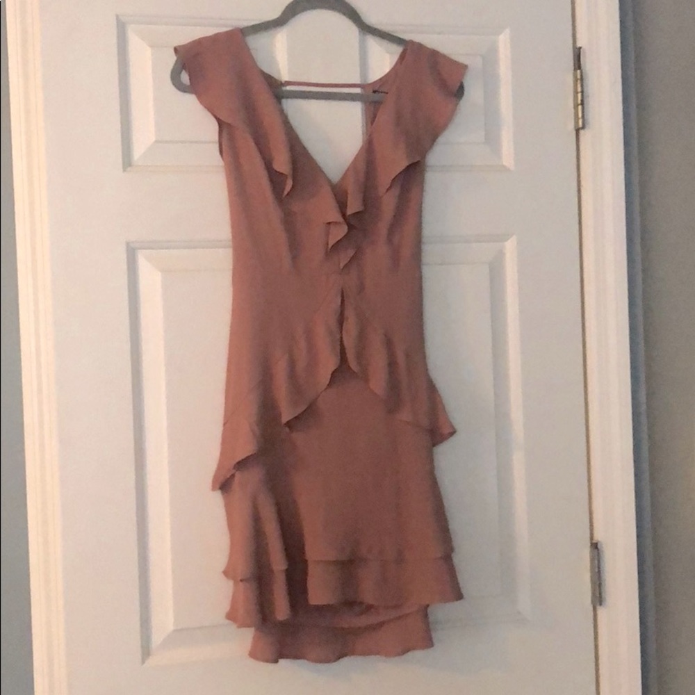 Express Mauve tiered ruffle dress 8